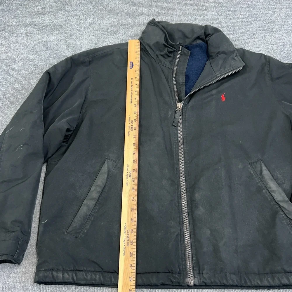 Vintage Polo Ralph‎ Lauren Mens 2XL Fleece Lined Windbreaker Packable Hood *READ